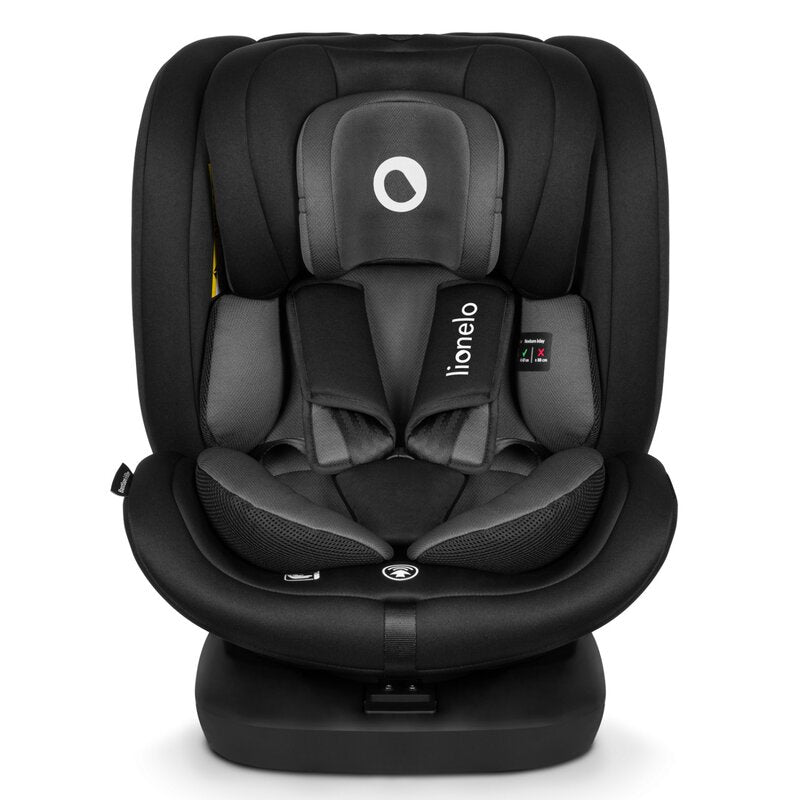 Scaun auto, Lionelo, Bastiaan i-Size, 4 in 1, Protectie laterala, Cu spatar inclinabil in 4 pozitii, Cu tetiera reglabila in 7 pozitii, Rotire 360 grade, Top Tether, 0-36 Kg, 40-150 cm, Cu Isofix, Conform cu ECE R129/03, Gri - gogobaby.ro