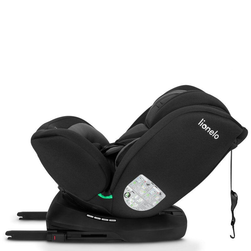 Scaun auto, Lionelo, Bastiaan i-Size, 4 in 1, Protectie laterala, Cu spatar inclinabil in 4 pozitii, Cu tetiera reglabila in 7 pozitii, Rotire 360 grade, Top Tether, 0-36 Kg, 40-150 cm, Cu Isofix, Conform cu ECE R129/03, Gri - gogobaby.ro