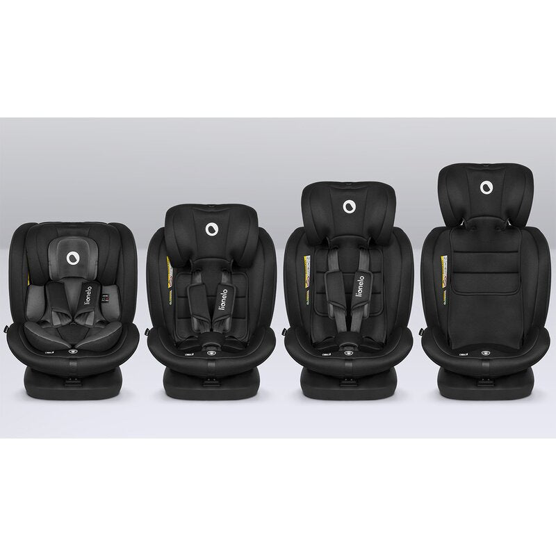 Scaun auto, Lionelo, Bastiaan i-Size, 4 in 1, Protectie laterala, Cu spatar inclinabil in 4 pozitii, Cu tetiera reglabila in 7 pozitii, Rotire 360 grade, Top Tether, 0-36 Kg, 40-150 cm, Cu Isofix, Conform cu ECE R129/03, Gri - gogobaby.ro
