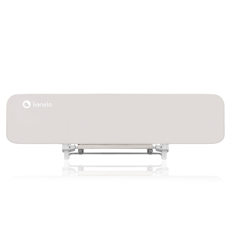 Bariera de protectie pentru pat, Lionelo, Lora XL, Pliabila, Sistem de blocare StandSafe, Geanta de transport inclusa, 150x46 cm, Conform cu BS 7972:2001+A1:2009, Bej - gogobaby.ro