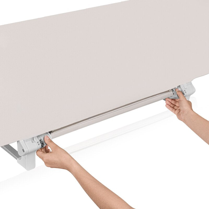 Bariera de protectie pentru pat, Lionelo, Lora XL, Pliabila, Sistem de blocare StandSafe, Geanta de transport inclusa, 150x46 cm, Conform cu BS 7972:2001+A1:2009, Bej - gogobaby.ro