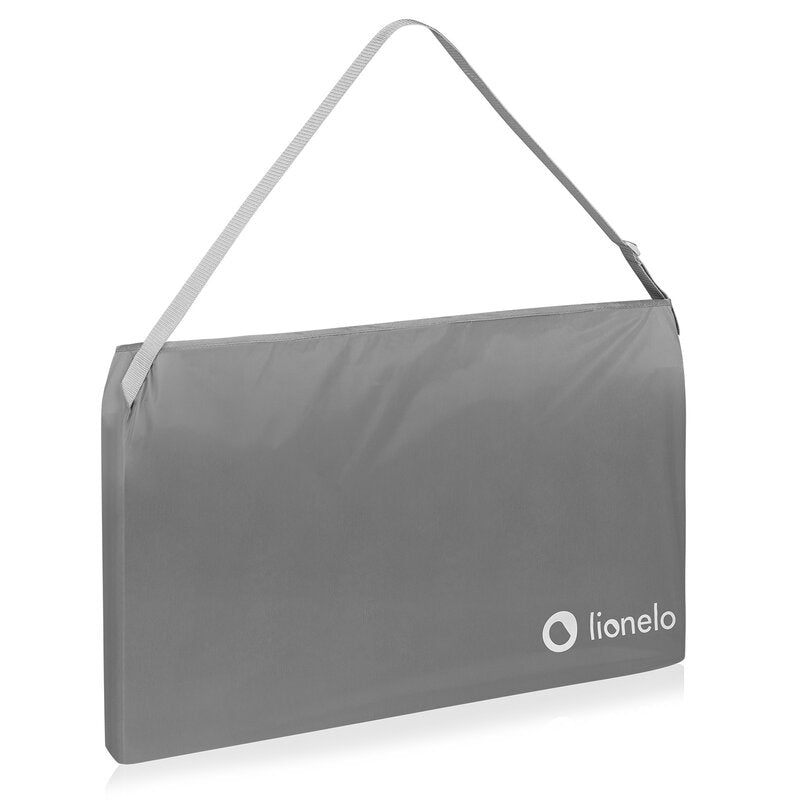 Bariera de protectie pentru pat, Lionelo, Lora XL, Pliabila, Sistem de blocare StandSafe, Geanta de transport inclusa, 150x46 cm, Conform cu BS 7972:2001+A1:2009, Bej - gogobaby.ro
