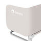 Bariera de protectie pentru pat, Lionelo, Lora XL, Pliabila, Sistem de blocare StandSafe, Geanta de transport inclusa, 150x46 cm, Conform cu BS 7972:2001+A1:2009, Bej