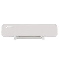 Bariera de protectie pentru pat, Lionelo, Lora XL, Pliabila, Sistem de blocare StandSafe, Geanta de transport inclusa, 150x46 cm, Conform cu BS 7972:2001+A1:2009, Bej