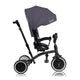 Tricicleta copii, Lionelo, Tris Plus, Ultrapliabila, Multifunctionala, Pana la 25 kg, Inclinare spatar in fata si in spate, Suport picioare, Control al directiei, Scaun reversibil, Rotire 360 grade, Conform cu EN71, 9 luni-5 ani, Gri