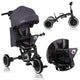 Tricicleta copii, Lionelo, Tris Plus, Ultrapliabila, Multifunctionala, Pana la 25 kg, Inclinare spatar in fata si in spate, Suport picioare, Control al directiei, Scaun reversibil, Rotire 360 grade, Conform cu EN71, 9 luni-5 ani, Gri