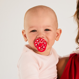 BIBS - Set 2 suzete Colour Studio Collection Polka Dots, tetina rotunda, 0 luni+-Blossom/Candy Apple