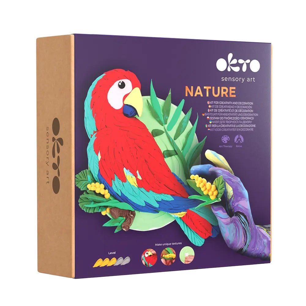 Set pictura 3D cu argila usoara, Nature - Macaw