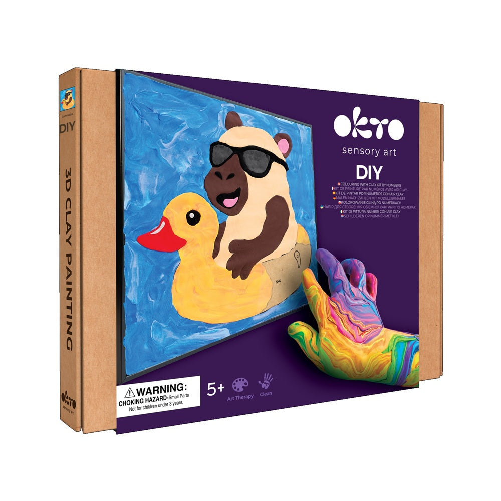 Set pictura cu argila usoara, 29*29 cm - - Capybara