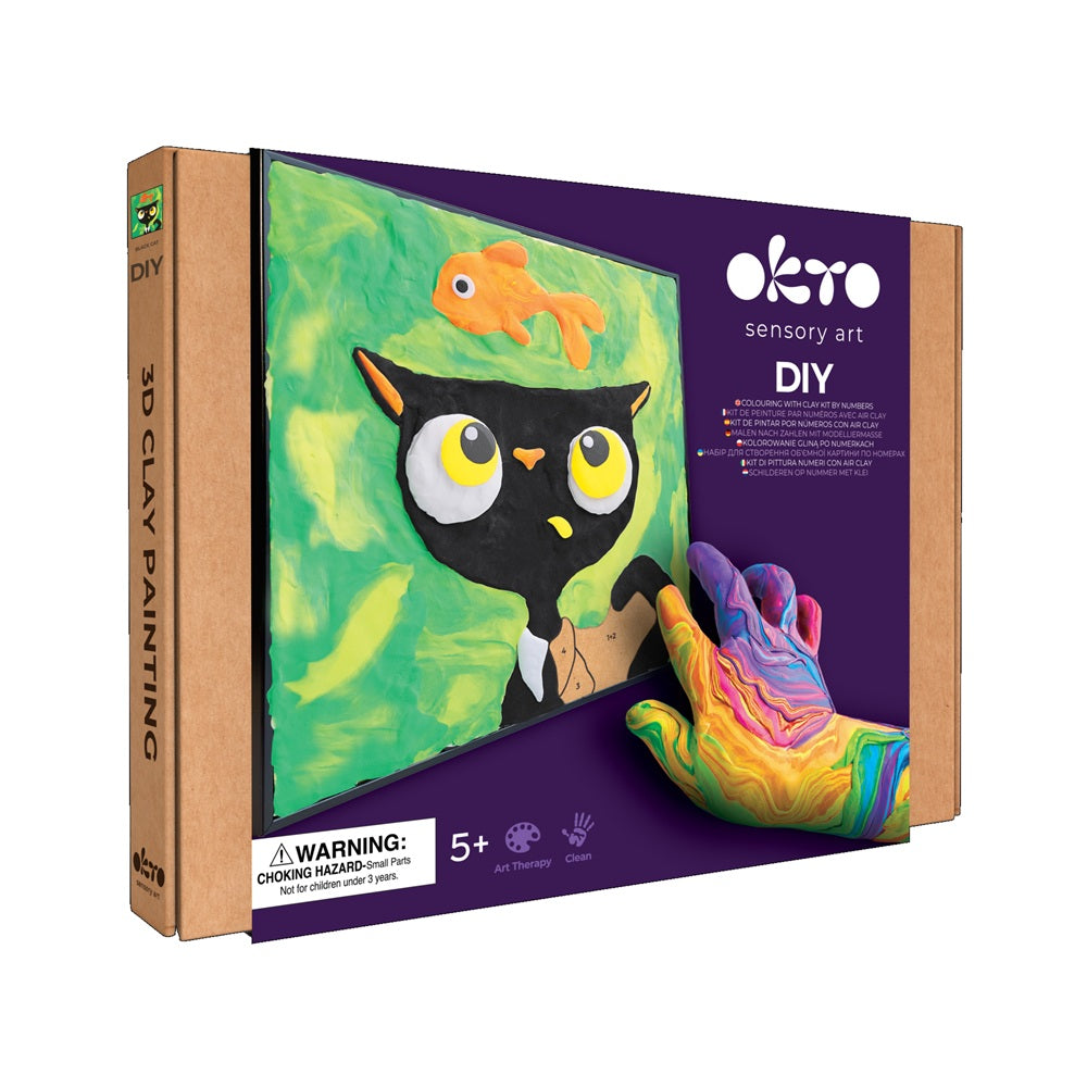 Set pictura cu argila usoara, 29*29 cm - Black Cat