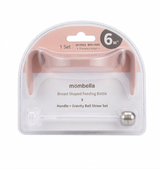 Maner ergonomic si pai cu greutate pentru Biberon 300ml Mombella Breast-Like – Old Rose