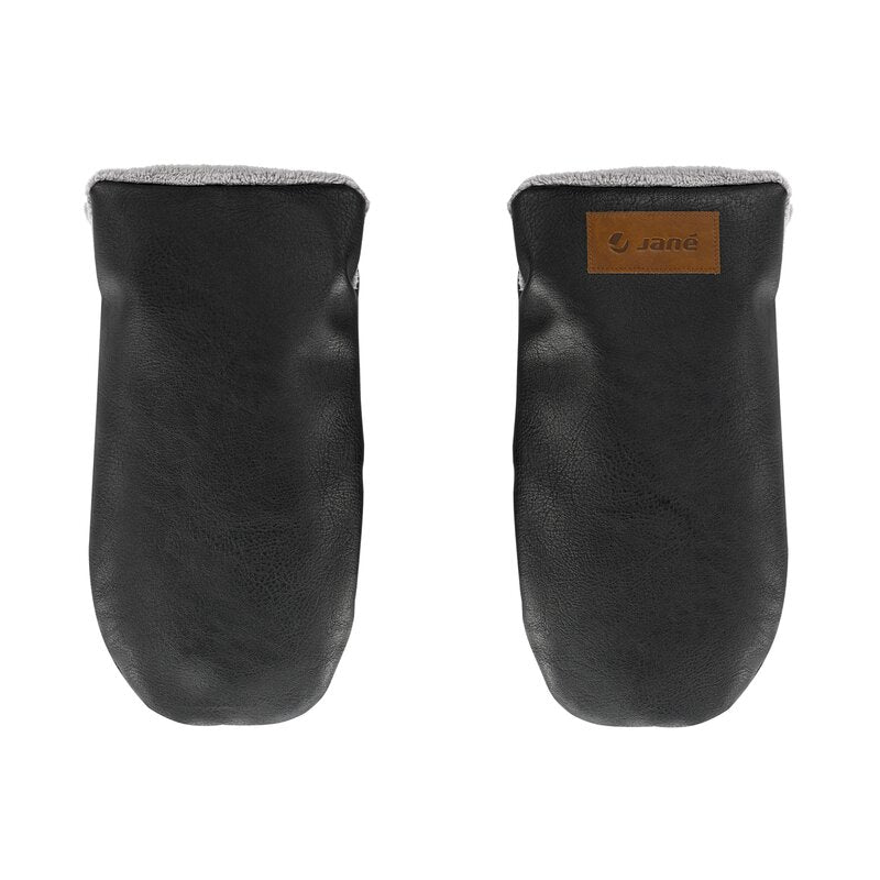 Manusi magnetice pentru carucior, Jane, Pentru vremea rece, Interior din fleece si exterior imitatie piele, Black