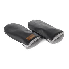 Manusi magnetice pentru carucior, Jane, Pentru vremea rece, Interior din fleece si exterior imitatie piele, Black
