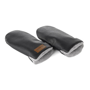 Manusi magnetice pentru carucior, Jane, Pentru vremea rece, Interior din fleece si exterior imitatie piele, Black