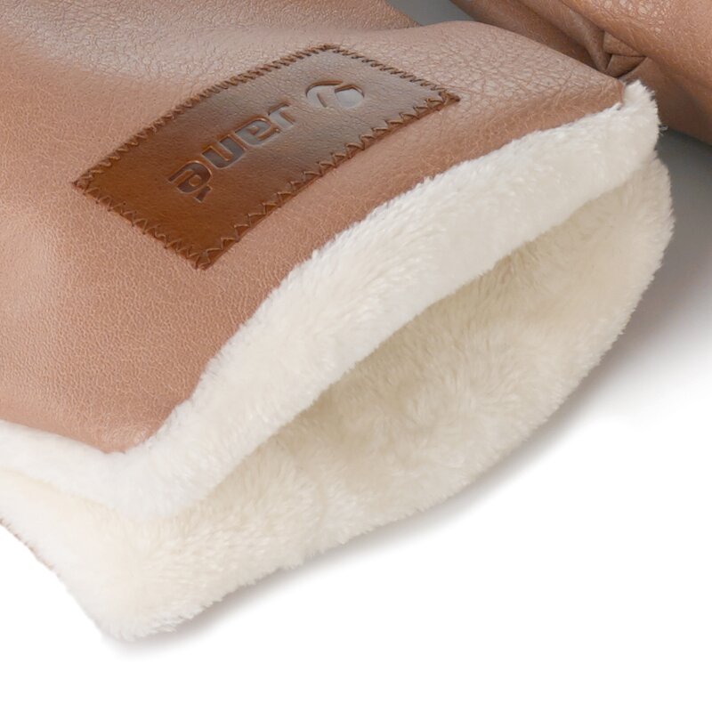 Manusi magnetice pentru carucior, Jane, Pentru vremea rece, Interior din fleece si exterior imitatie piele, Black
