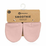 Manusi pentru nou-nascuti, Petite&Mars, Smoothie, Bumbac 100%, Material moale si respirabil, Protectie impotriva zgarieturilor, Manseta lata, 2 straturi, 6 x 10 cm, 0 luni+, Roz