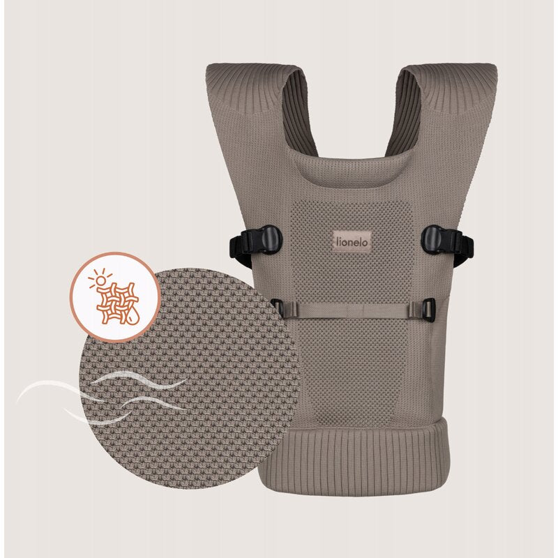 Marsupiu bebe, Lionelo, Mabel, Ergonomic, Pozitia M-broscuta, De la 4 luni pana la 15 Kg, Amplasare cu fata sau cu spatele spre parinte, Material respirabil, Bej