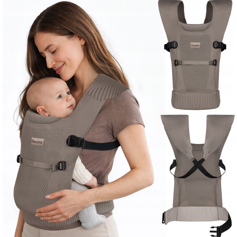Marsupiu bebe, Lionelo, Mabel, Ergonomic, Pozitia M-broscuta, De la 4 luni pana la 15 Kg, Amplasare cu fata sau cu spatele spre parinte, Material respirabil, Bej