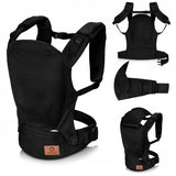 Marsupiu ergonomic, Lionelo, Margareet Air, 3 pozitii de purtare, Certificat de Institutul International pentru Displazie de Sold, 4 luni+, Pana la 20 Kg, Material respirabil 3D Air Mesh, Catarama dubla de siguranta, Negru