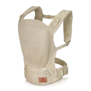 Marsupiu ergonomic, Lionelo, Margareet Air, 3 pozitii de purtare, Certificat de Institutul International pentru Displazie de Sold, 4 luni+, Pana la 20 Kg, Material respirabil 3D Air Mesh, Catarama dubla de siguranta, Bej