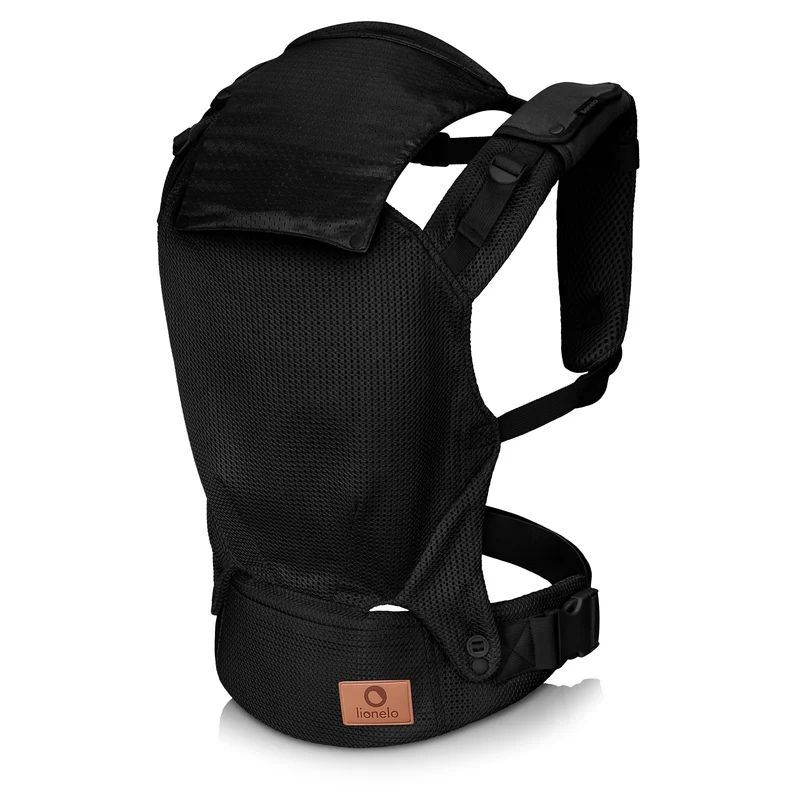 Marsupiu ergonomic, Lionelo, Margareet Air, 3 pozitii de purtare, Certificat de Institutul International pentru Displazie de Sold, 4 luni+, Pana la 20 Kg, Material respirabil 3D Air Mesh, Catarama dubla de siguranta, Negru - gogobaby.ro
