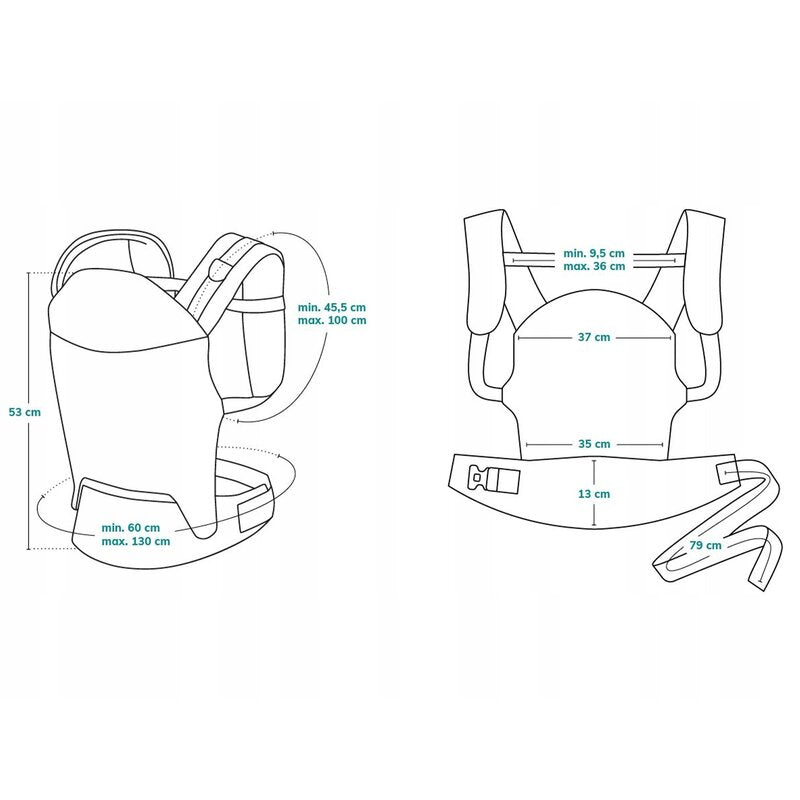 Marsupiu ergonomic, Lionelo, Margareet Air, 3 pozitii de purtare, Certificat de Institutul International pentru Displazie de Sold, 4 luni+, Pana la 20 Kg, Material respirabil 3D Air Mesh, Catarama dubla de siguranta, Negru