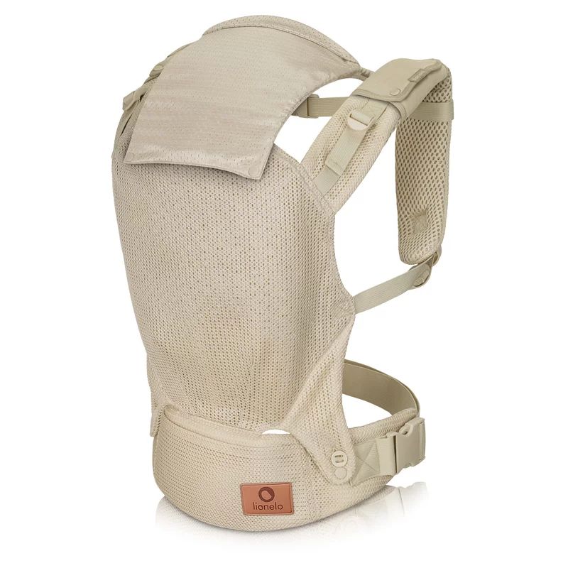 Marsupiu ergonomic, Lionelo, Margareet Air, 3 pozitii de purtare, Certificat de Institutul International pentru Displazie de Sold, 4 luni+, Pana la 20 Kg, Material respirabil 3D Air Mesh, Catarama dubla de siguranta, Bej