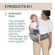 Marsupiu ergonomic multifunctional Chicco Airy Hip Fit 3 in 1, Pebble (Gri), 0 luni+