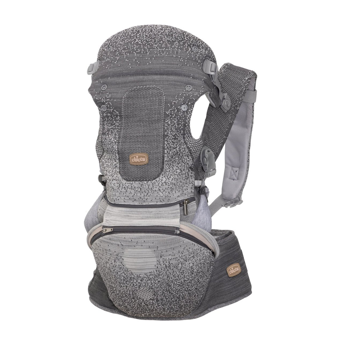 Marsupiu ergonomic multifunctional Chicco Airy Hip Fit 3 in 1, Pebble (Gri), 0 luni+ - gogobaby.ro