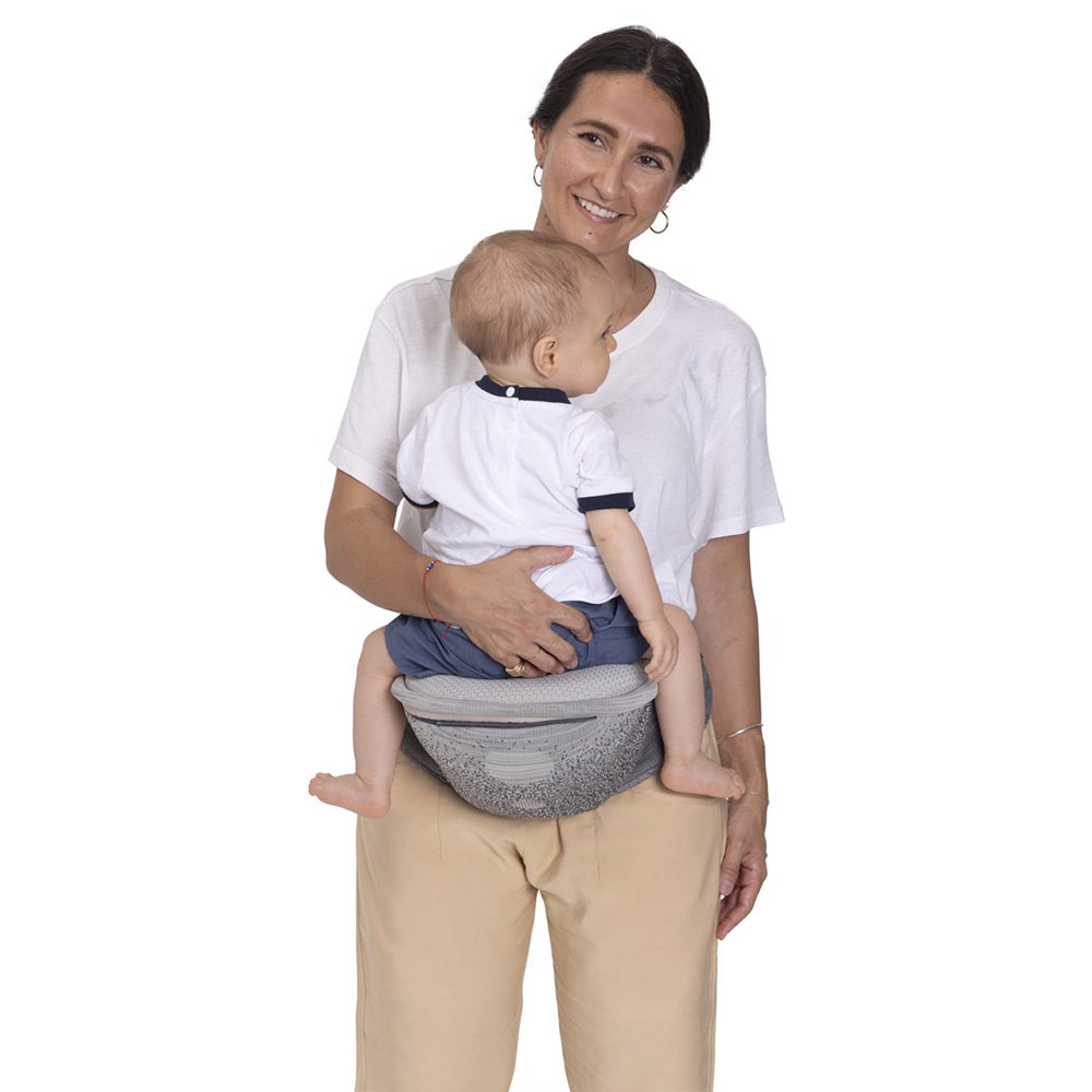 Marsupiu ergonomic multifunctional Chicco Airy Hip Fit 3 in 1, Pebble (Gri), 0 luni+ - gogobaby.ro