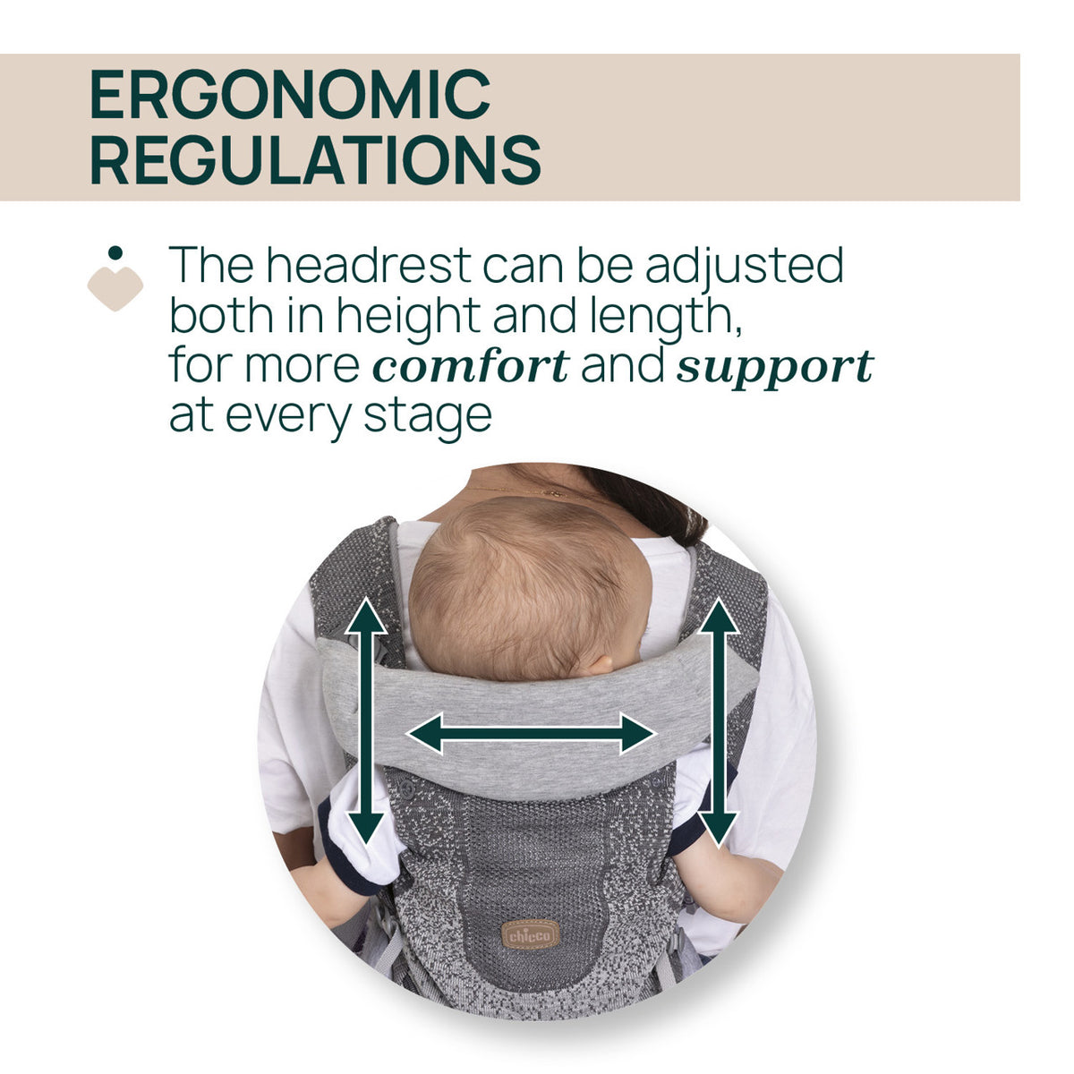 Marsupiu ergonomic multifunctional Chicco Airy Hip Fit 3 in 1, Pebble (Gri), 0 luni+ - gogobaby.ro