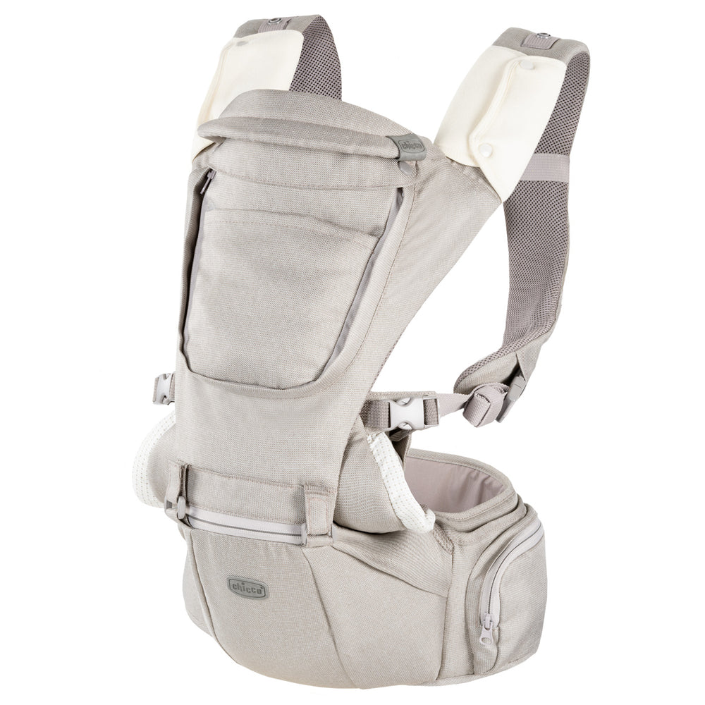 Marsupiu ergonomic multifunctional Chicco Hip Seat cu suport pentru sold, HazelWood (Bej), 0luni+