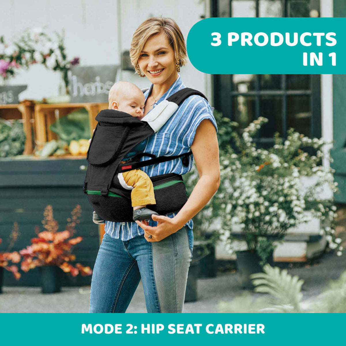 Marsupiu ergonomic multifunctional Chicco Hip Seat cu suport pentru sold, HazelWood (Bej), 0luni+ - gogobaby.ro