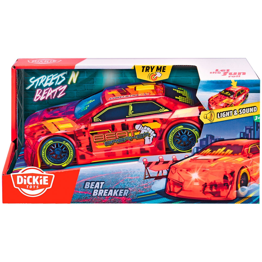 Masina Dickie Toys Beat Breaker 20 cm rosu cu lumini si sunete - gogobaby.ro