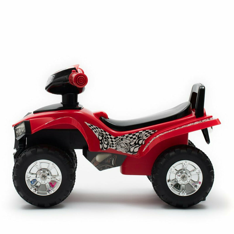 ATV copii, Baby Mix, Masinuta, Cu lumini si muzica, Fara pedale, 60 x 38 x 42 cm, Red - gogobaby.ro