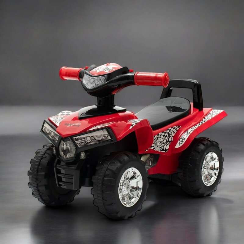 ATV copii, Baby Mix, Masinuta, Cu lumini si muzica, Fara pedale, 60 x 38 x 42 cm, Red - gogobaby.ro