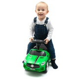 Masinuta de impins, Baby Mix, Racer, Pana la 25 kg, Cu volan, Cu sunete, Cu suport jucarii sub sezut si spatar confortabil, 12 luni+, Green