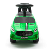 Masinuta de impins, Baby Mix, Racer, Pana la 25 kg, Cu volan, Cu sunete, Cu suport jucarii sub sezut si spatar confortabil, 12 luni+, Green
