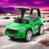 Masinuta de impins, Baby Mix, Racer, Pana la 25 kg, Cu volan, Cu sunete, Cu suport jucarii sub sezut si spatar confortabil, 12 luni+, Green