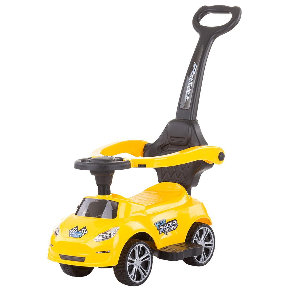 Masinuta de impins Chipolino Turbo yellow cu maner - gogobaby.ro