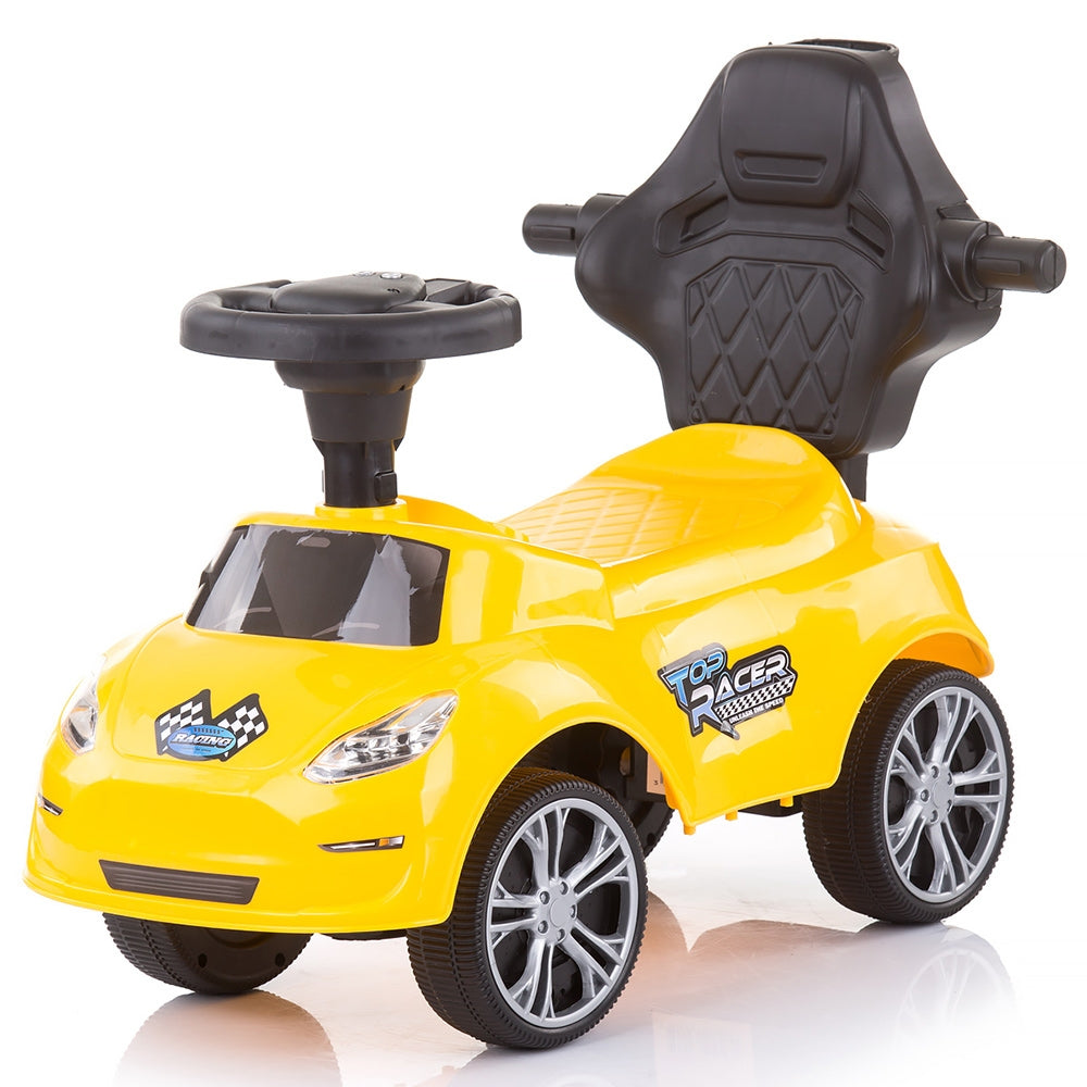 Masinuta de impins Chipolino Turbo yellow cu maner - gogobaby.ro
