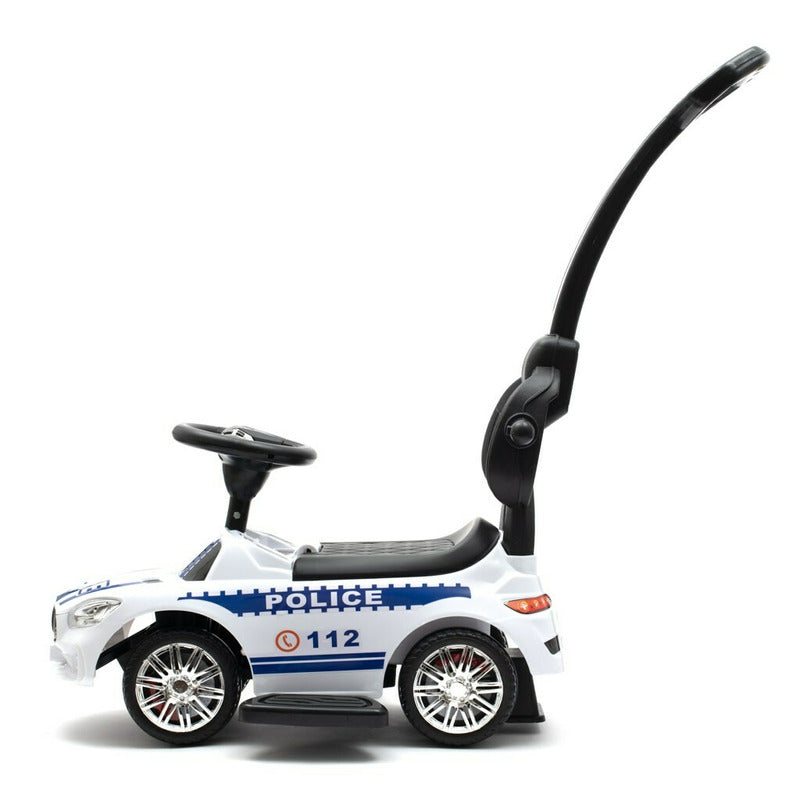 Masinuta de impins, Baby Mix, Police, Cu maner de impins detasabil, Cu protectii laterale, Cu melodii si claxon, Cu suport jucarii sub sezut - gogobaby.ro