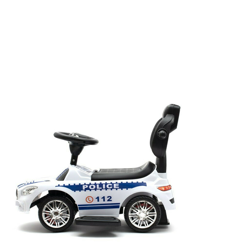 Masinuta de impins, Baby Mix, Police, Cu maner de impins detasabil, Cu protectii laterale, Cu melodii si claxon, Cu suport jucarii sub sezut - gogobaby.ro