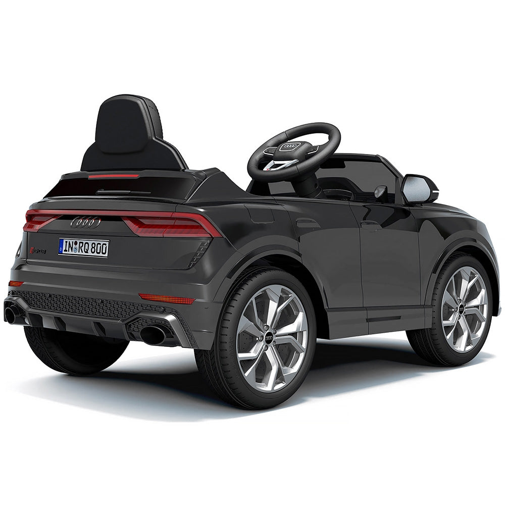 Masinuta electrica Chipolino Audi RS Q8 cu scaun din piele si roti EVA black - gogobaby.ro