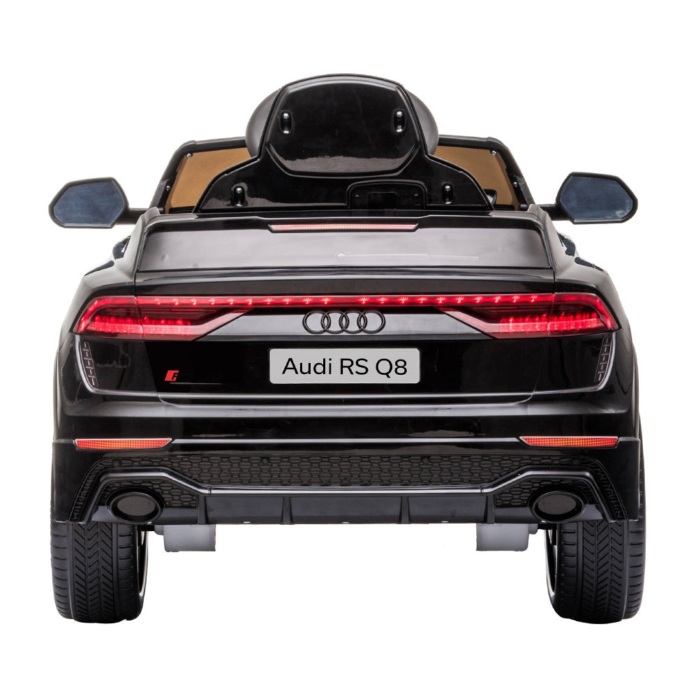 Masinuta electrica Chipolino Audi RS Q8 cu scaun din piele si roti EVA black - gogobaby.ro