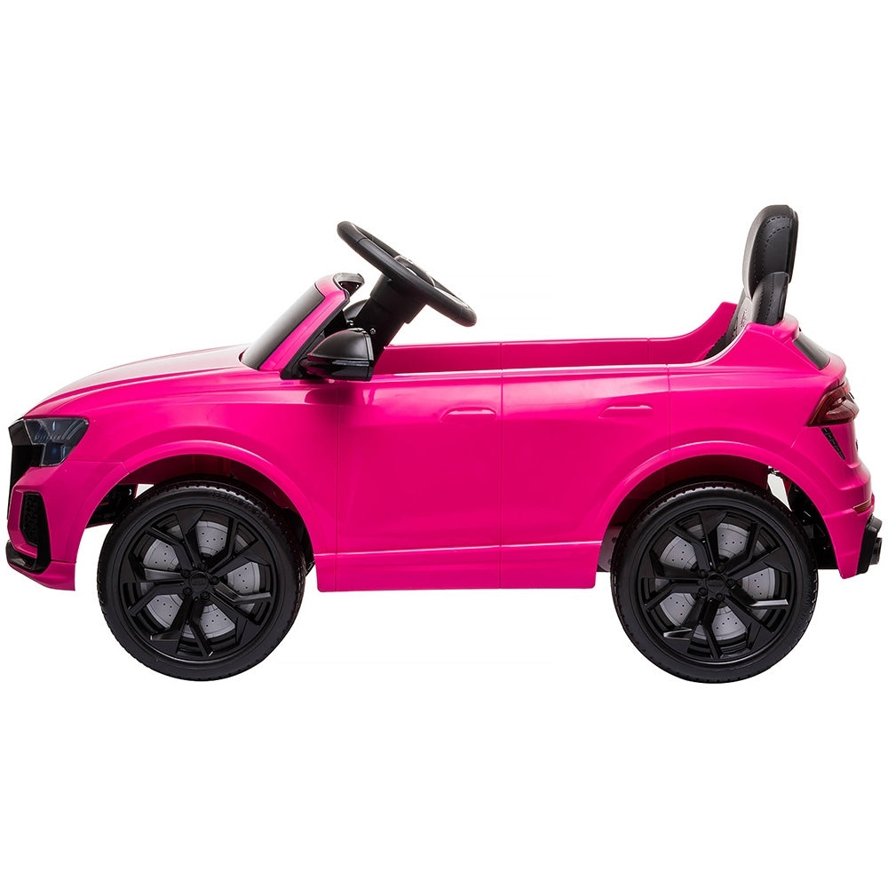 Masinuta electrica Chipolino Audi RS Q8 cu scaun din piele si roti EVA pink - gogobaby.ro