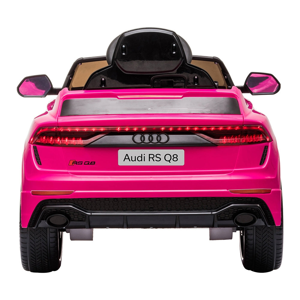 Masinuta electrica Chipolino Audi RS Q8 cu scaun din piele si roti EVA pink - gogobaby.ro