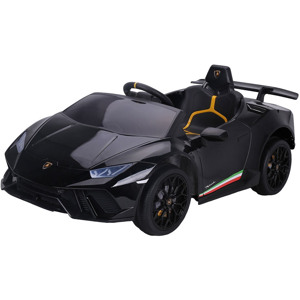 Masinuta electrica Chipolino Lamborghini Huracan black cu scaun din piele si roti EVA - gogobaby.ro