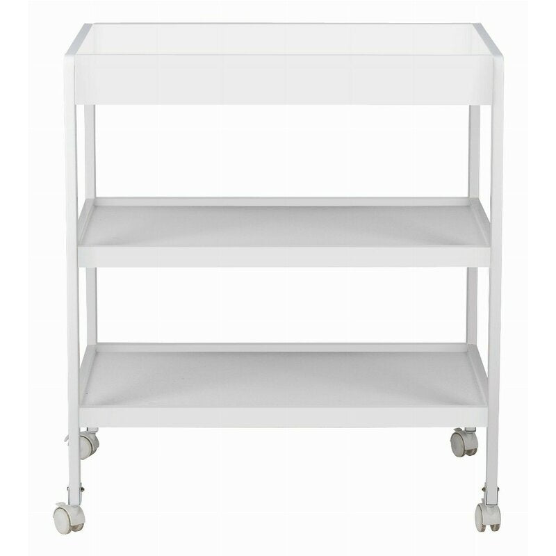Masuta de infasat, FreeON, Mila, Din lemn, Cu 4 roti pentru transport facil, Cu 3 suprafete de depozitare, 76x54x86 cm, White - gogobaby.ro