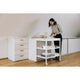 Masuta de infasat, FreeON, Mila, Din lemn, Cu 4 roti pentru transport facil, Cu 3 suprafete de depozitare, 76x54x86 cm, White